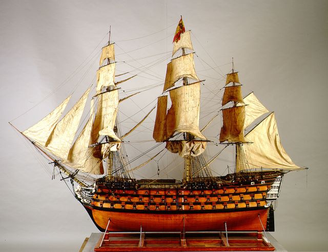 Vista general del modelo del navío Real Borbón (1819).